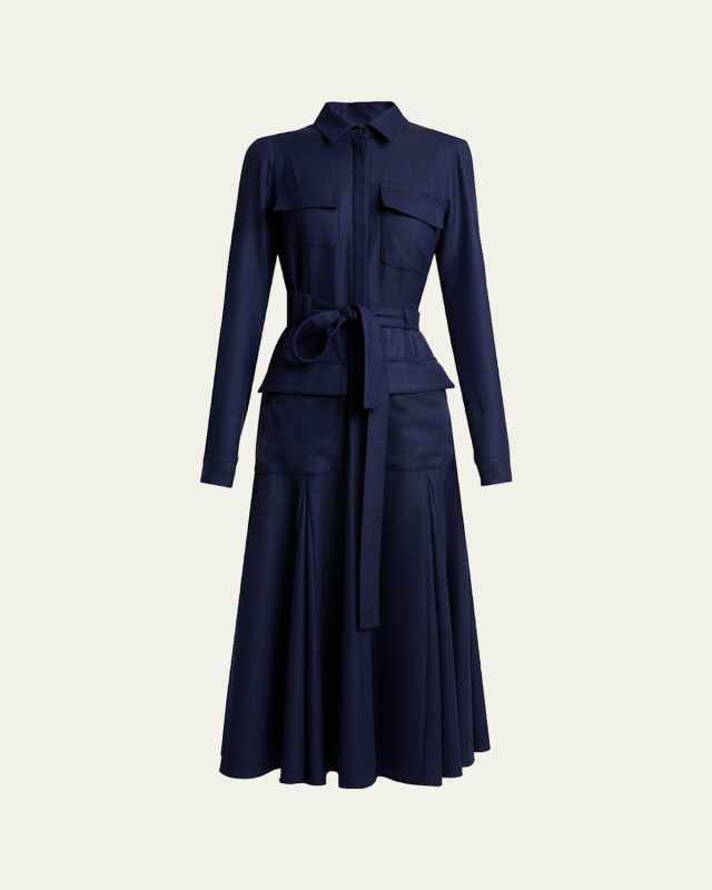 Meyer Virgin Wool and Cashmere Midi Shirtdress